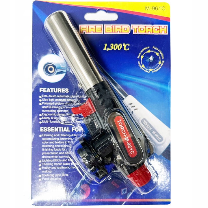 PALNIK GAZOWY TORCH M-961C + 4x NABÓJ KARTUSZ ALPEN CAMPING 400ml