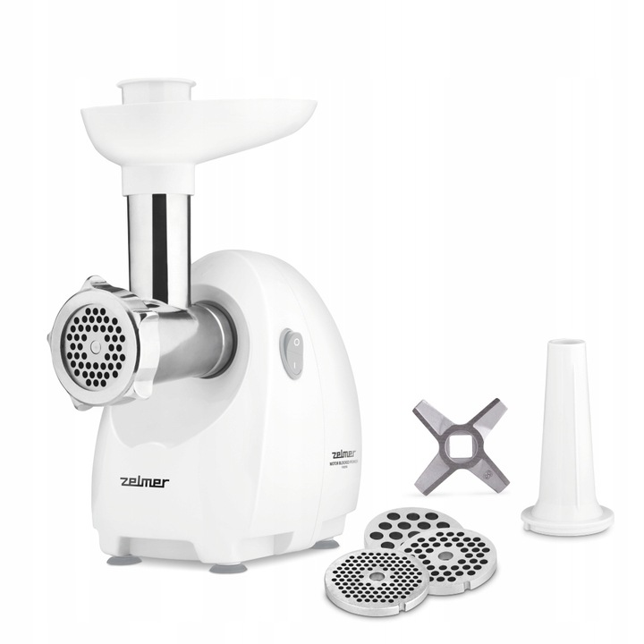 MOCNA MASZYNKA DO MIELENIA MIĘSA ZELMER ZMM4080B NR 8 1900W +AKCESORIA