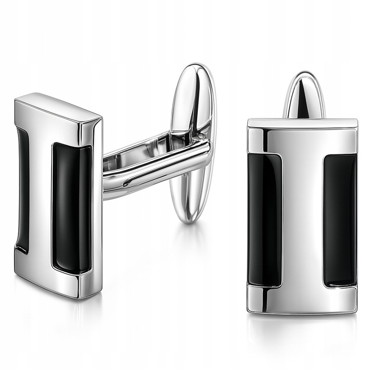 Srebrne spinki do mankietów koszuli stal szlachetna chirurgiczna 316L