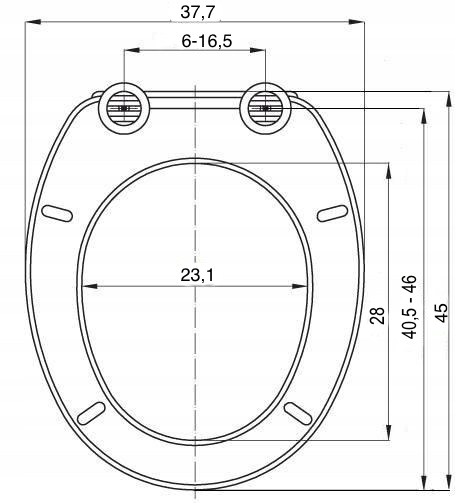 Deska sedesowa wolnoopadająca WC twardy duroplast uniwersalna wypinana kołk