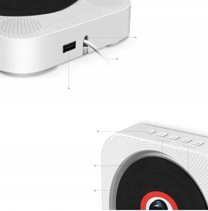 Odtwarzacz Przenośny CD Głośnik Bluetooth Radio