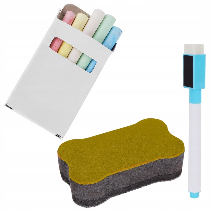 Tablica Magnetyczna Suchościeralna Kredowa Stojąca Dwustronna Drewniana 6w1