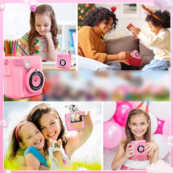 APARAT POLAROID NATYCHMIASTOWY DLA DZIECI FILMÓW ZDJĘĆ DRUK TERMICZNY 32GB