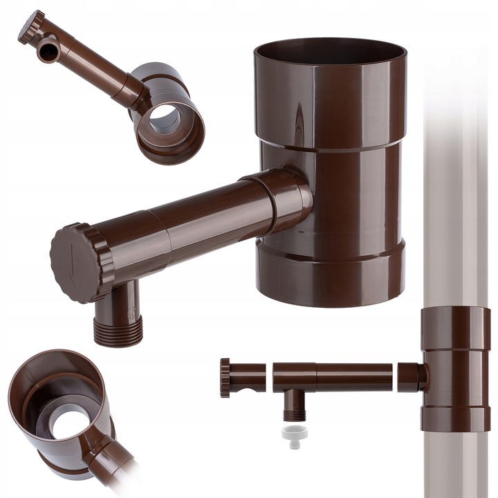 ZBIERACZ ŁAPACZ DESZCZÓWKI WODY DESZCZOWEJ Z RYNNY ZAWOREM CHWYTACZ 100mm