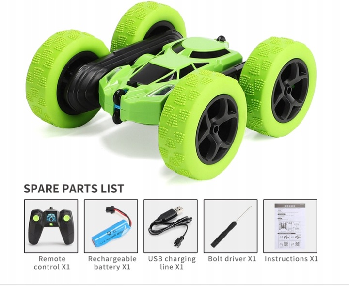 Samochód RC Zdalnie Sterowany 360 stopni 15km/h - Zielony