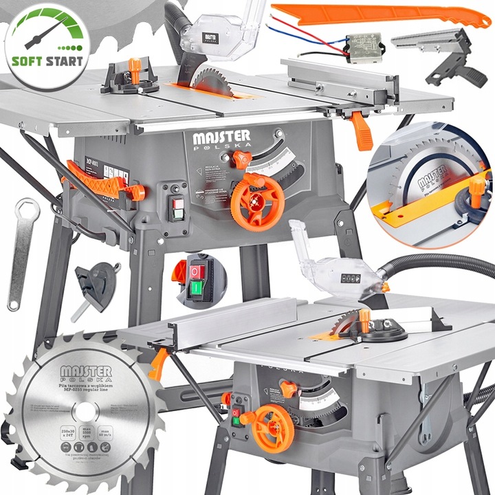PIŁA STOŁOWA 3400W krajzega przecinarka drewna tarczowa SOFT Start 4-Blaty