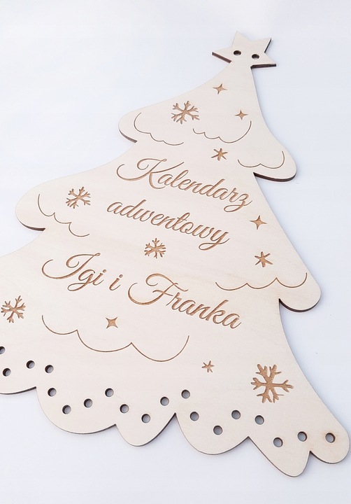Drewniany kalendarz adwentowy, baza do kalendarza