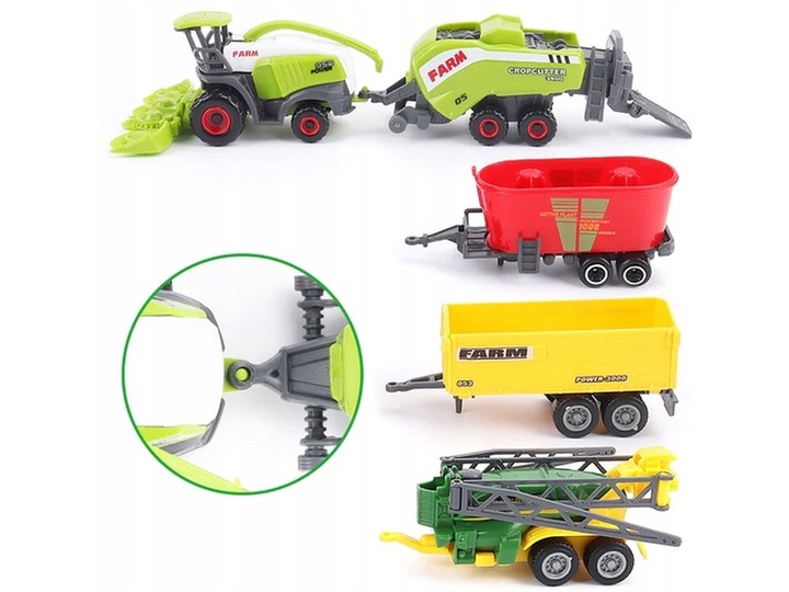 ZESTAW Traktorów TIR FARMA dla Dzieci Kombajn Zwierzęta Pojazdy Rolnicze