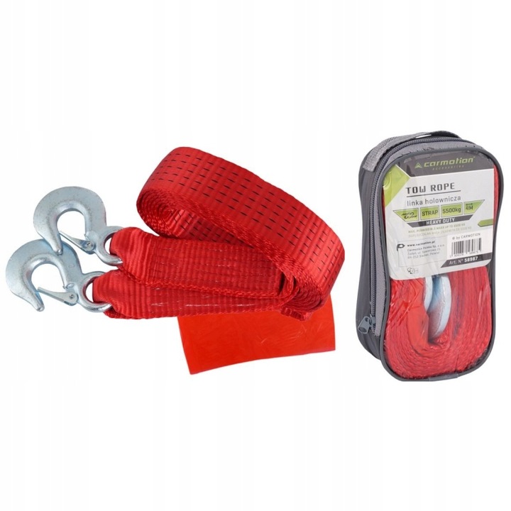 GRATISY# Pas Taśma Linka holownicza 5.5T 4m Heavy Duty