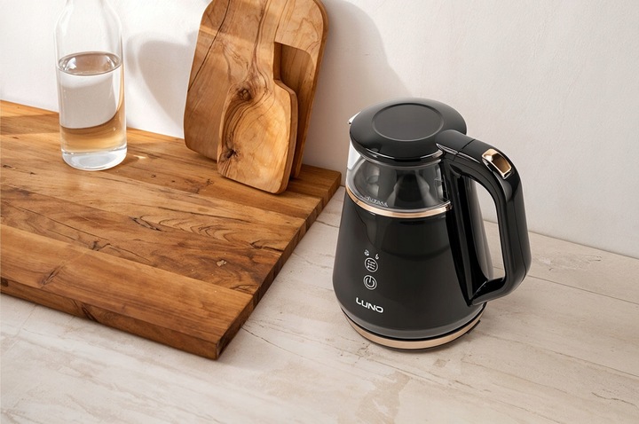 CZAJNIK ELEKTRYCZNY LUND 1100W 1L CZARNY Z REGULACJĄ TEMPERATURY 40-100°C