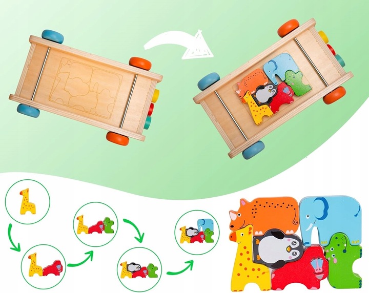 MONTESSORI SORTER KLOCKÓW ZŁAP ROBACZKA AUTO UKŁADANKA MARCHEWKI I ROBACZKI