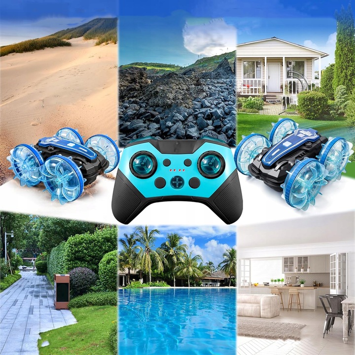 AMFIBIA AUTO SAMOCHÓD RC 4X4 TWISTER STEROWANE GESTAMI Z ŚWIATŁEM