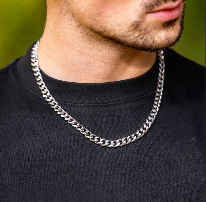 ELEGANCKI Łańcuszek Męski Srebrny Łańcuch Pancerka TYTANOWY + GRATIS