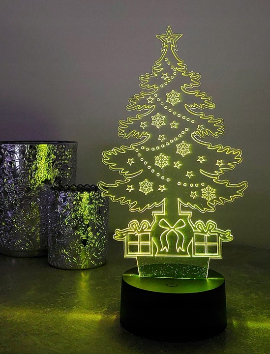 OZDOBA ŚWIĄTECZNA CHOINKA 3D LED KOLORY RGB PILOT