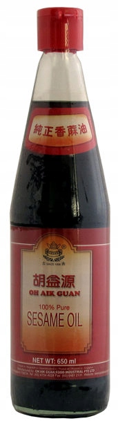 Olej sezamowy 100%, olej z sezamu prażonego 650ml