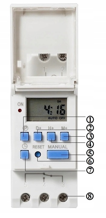 PROGRAMATOR WŁĄCZNIK WYŁĄCZNIK CZASOWY NA SZYNĘ