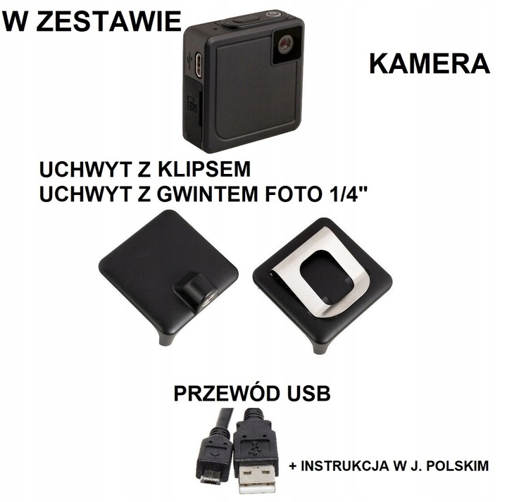 MINI KAMERA PRZYPINANA NA KLIPS ZACZEP FULL HD