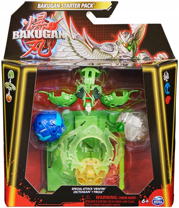 BAKUGAN ZESTAW STARTOWY SPECIAL ATTACK VENTRI OCTAGON TROX 3 FIGURKI