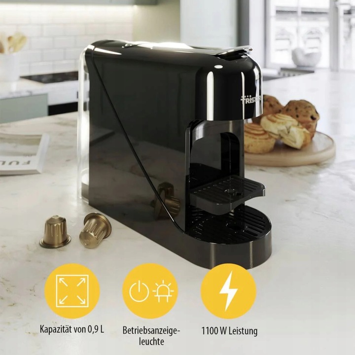 EKSPRES CIŚNIENIOWY DO KAWY KAPSUŁKOWY CZARNY NESPRESSO + KAPSUŁKI 120SZT