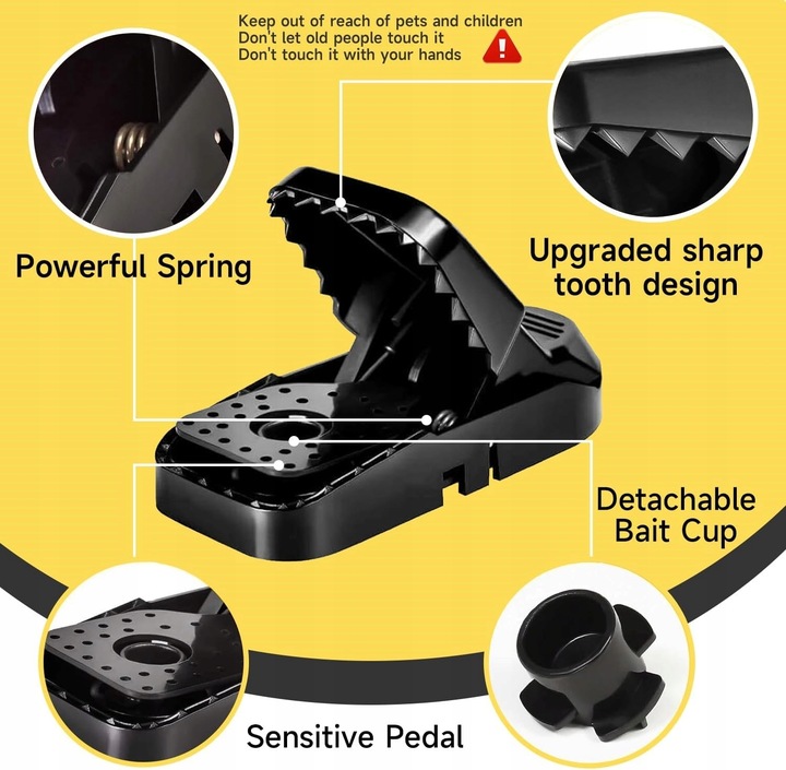 PUŁAPKA NA MYSZY MOCNY ZATRZASK GILOTYNA ZESTAW 6 SZTUK !!!! ŁAPKA NA MYSZY