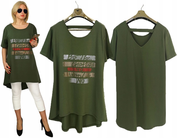 ASYMETRYCZNA TRAPEZOWA TUNIKA model OVERSIZE 48 50 52 54