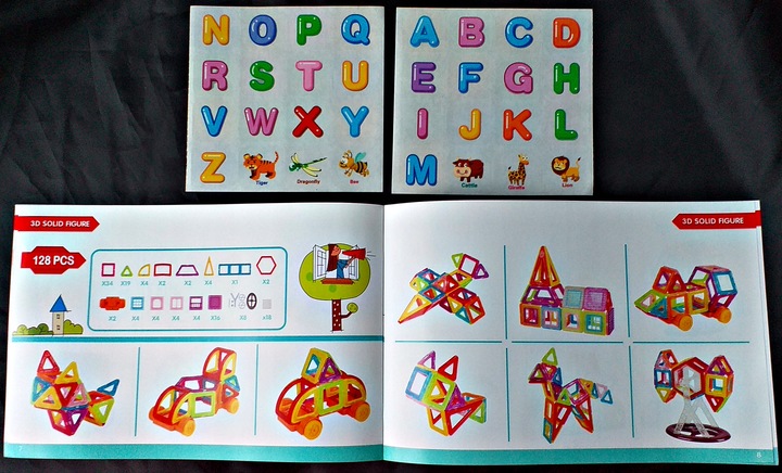 Klocki Magnetyczne 3D 128 elm KONSTRUKCYJNE Edukacyjne Prezenty