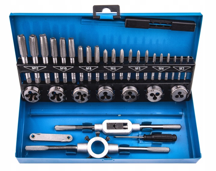 ZESTAW NARZYNEK I GWINTOWNIKÓW WALIZKA KALIBROWNIK 32 ELEMENTY M3-M12