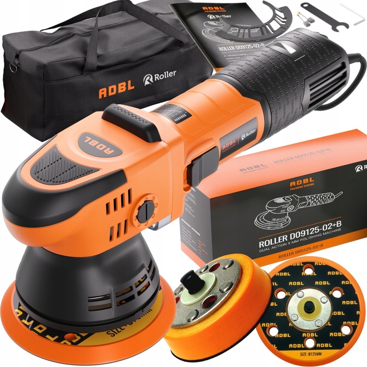 ADBL ROLLER D09125-02+B POLERKA + TORBA MASZYNA POLERSKA DUAL-ACTION DA 9MM