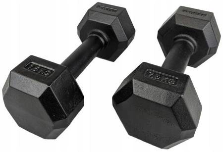 ŻELIWNA HANTLA HEXAGONALNA HEX 2x7,5 KG ZESTAW