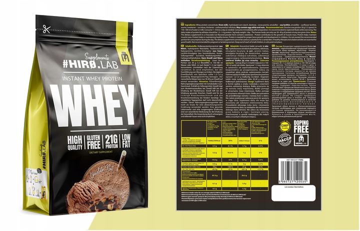 Białko koncentrat serwatkowe WPC 750 g Instant Whey czekolada orzech hiro