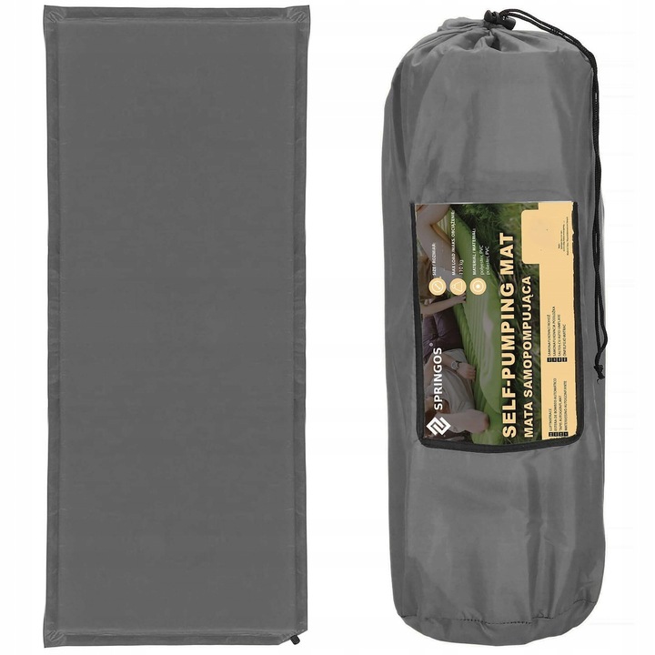 MATA SAMOPOMPUJĄCA KARIMATA TURYSTYCZNA POKROWIEC 180 cm DMUCHANA GRUBA