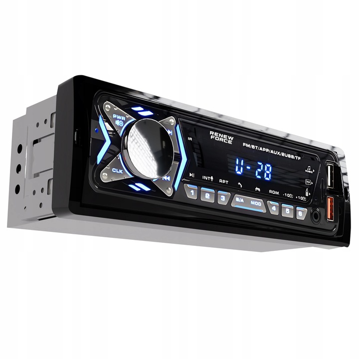 Radio Samochodowe Bluetooth 1-DIN USB AUX MP3 LCD Mikrofon Pilot Zestaw