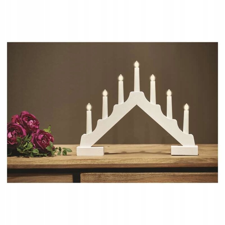 Świecznik adwentowy Drewniany upominek na święta 7 świec LED z timerem EMOS