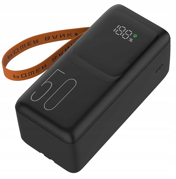 POWERBANK SZYBKI MOCNY USB-C Lightning 50000mAh PD QC 3.0 22.5W + kable