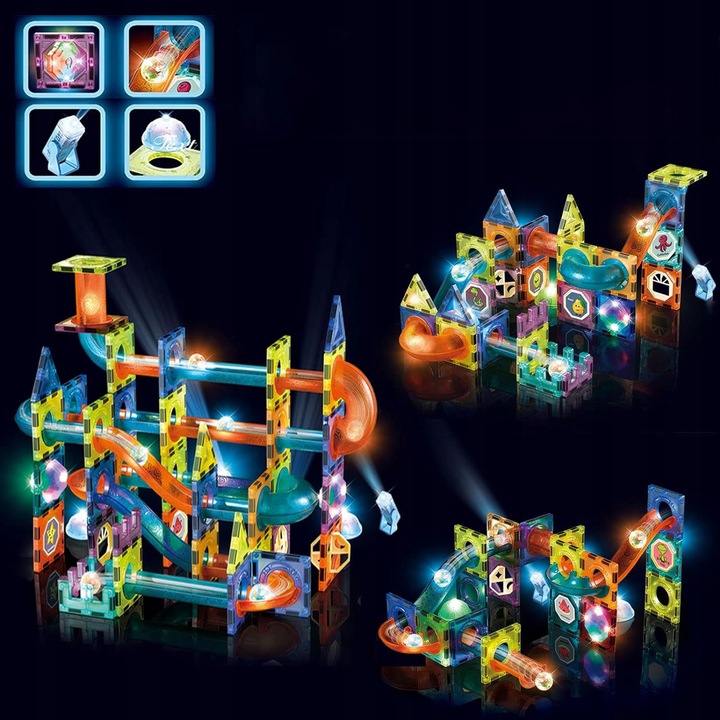 ZESTAW KREATYWNY KLOCKI MAGNETYCZNE DO BUDOWY DOMKÓW ZAMKÓW I ZWIERZĄT