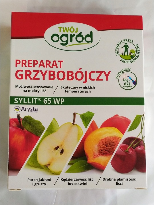 Preparat grzybobójczy SYLLIT Parch Jabłoń Grusza wiśnie czereśnie 65 WP 45g