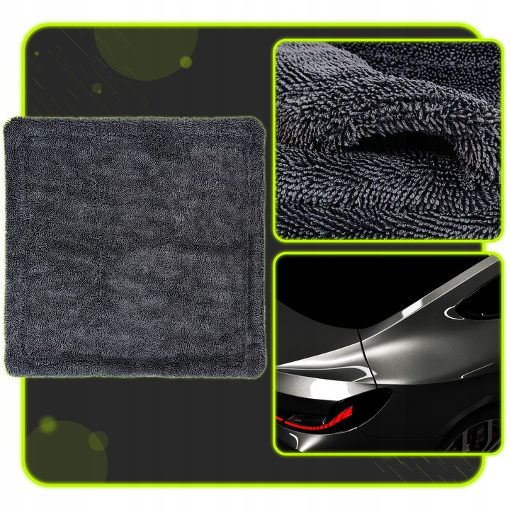 PUSZYSTY GRUBY RĘCZNIK Z MIKROFIBRY DO OSUSZANIA LAKIERU SAMOCHODU 1200GSM
