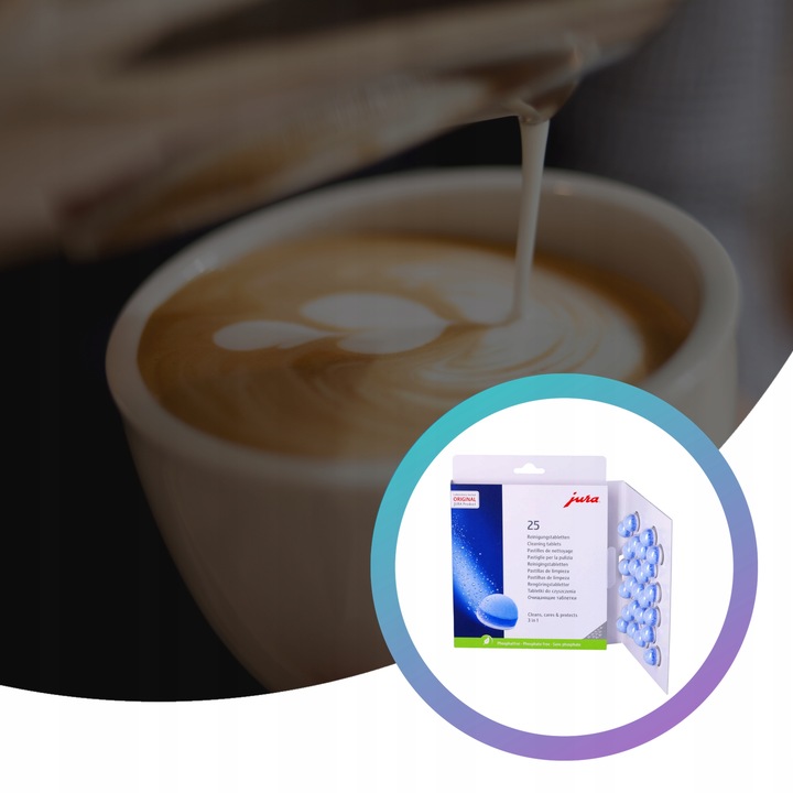 ORYGINALNE Tabletki CZYSZCZĄCE do ekspresu JURA 3w1 3-fazowe zestaw 25szt