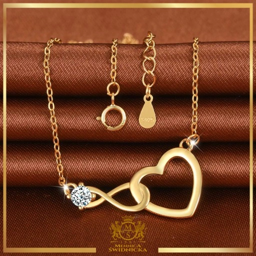 Mennica Świdnicka - Zestaw Złota Bransoletka Naszyjnik Srebro Prezent