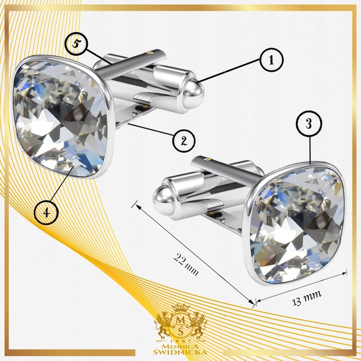 Spinki do Mankietów Koszuli Srebrne Stal Szlachetna 316L dla Niego Grawer