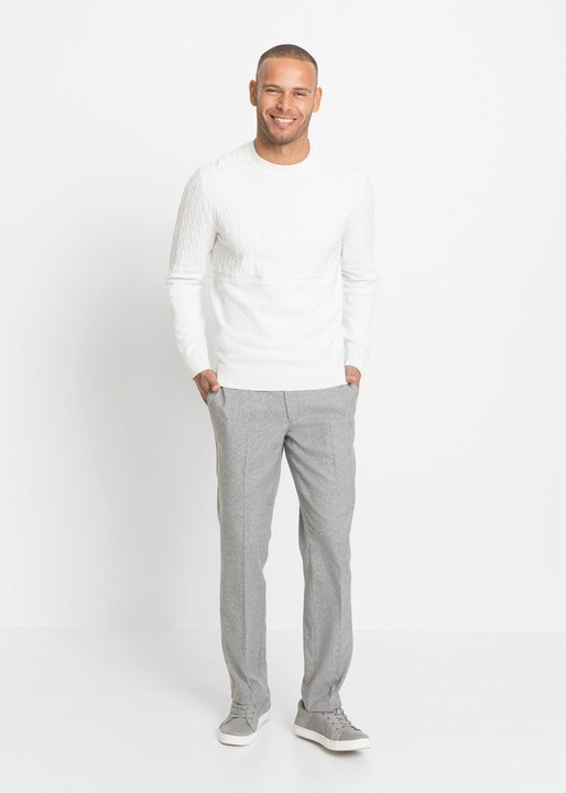 BONPRIX BIAŁY SWETER MĘSKI PLUS SIZE R.3XL X448113
