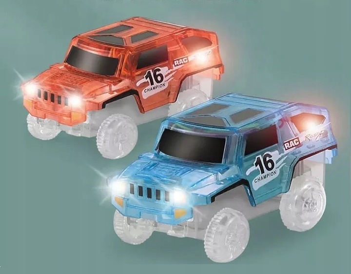 KLOCKI MAGNETYCZNE DLA DZIECI EDUKACYJNE PANELE KOLEJKA TOR + 2 AUTKA 59 EL