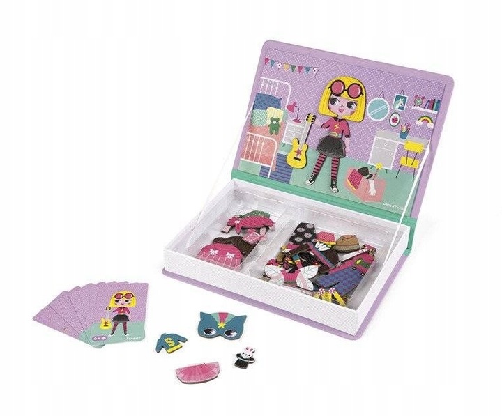 Układanka magnetyczna Magnetibook Kostiumy Dziewczynka dla dzieci 3+, Janod