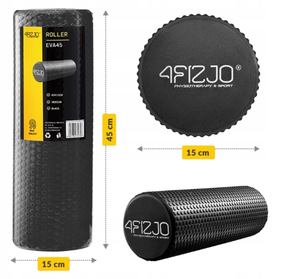 Długi wałek gładki roller roler do masażu z mini wypustkami 4Fizjo dł. 45cm