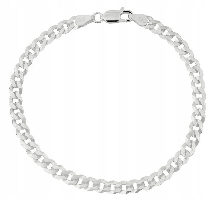 Szeroka męska bransoletka srebrna pancerka diamentowana srebro próba 925