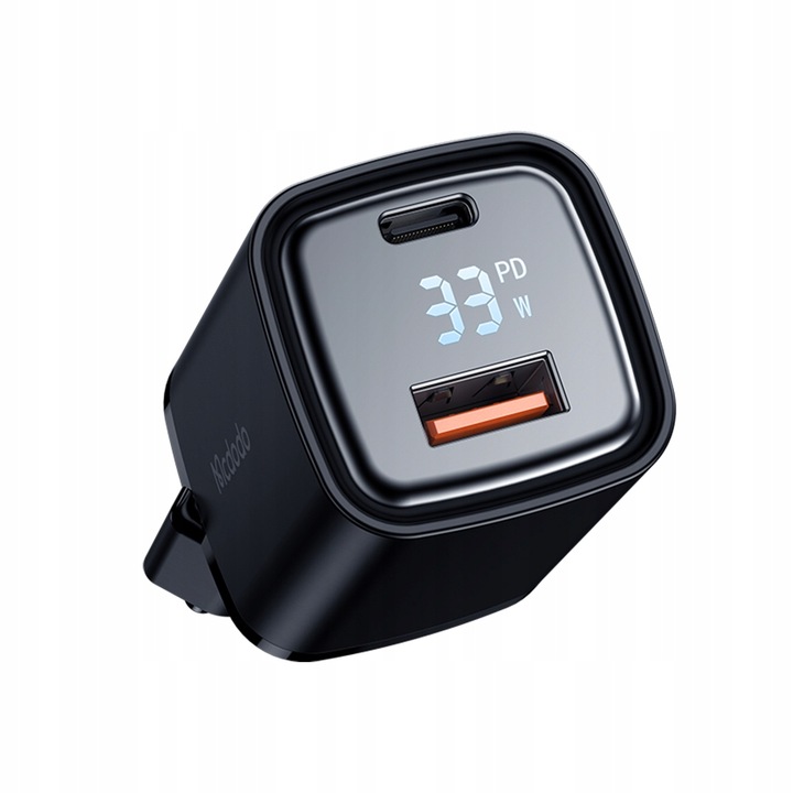MCDODO NANO GaN ŁADOWARKA USB/USB-C PD 33W MIERNIK