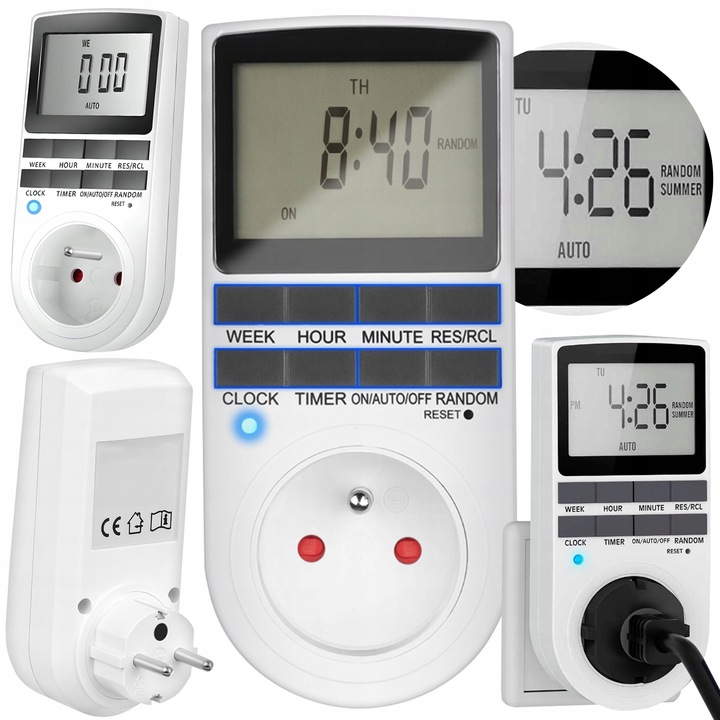 PROGRAMATOR CZASOWY WŁĄCZNIK WYŁĄCZNIK LCD CYFROWY HARMONOGRAM 7 DNI 10 UST