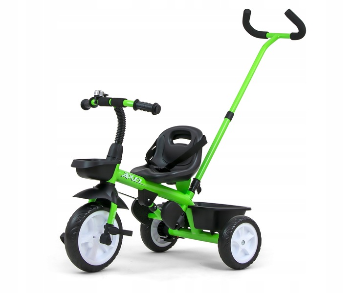 Rowerek Trójkołowy Milly Mally jeździk 2w1 dziecięcy koszyk Axel Zielony