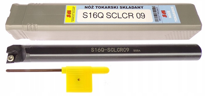 NÓŻ TOKARSKI WYTACZAK 16mm S16Q SCLCR 09 FI 16 L 180mm + 3 PŁYTKI CCMT 09T3