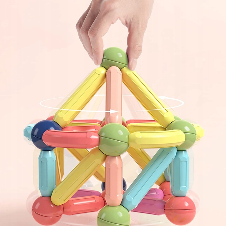 KLOCKI MAGNETYCZNE KONSTRUKCYJNE EDUKACYJNE 45 EL DLA DZIECI MAGNETIC STICK